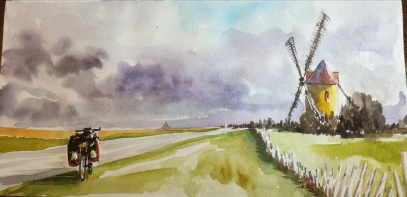 The cycling artist pedals and paints